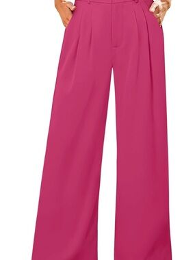 GRAPENT Women’s Wide Leg High Waisted Fucsia Dress Pants (Size XXL or 20-22)